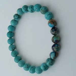 Turquoise & Lapis Lazuli stretch bracelet